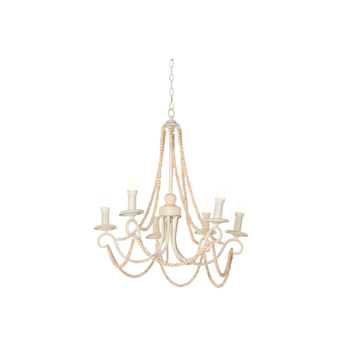 Lustră Home ESPRIT Alb Maro Deschis Lemn Metal 25 W 60 x 53 x 55 cm
