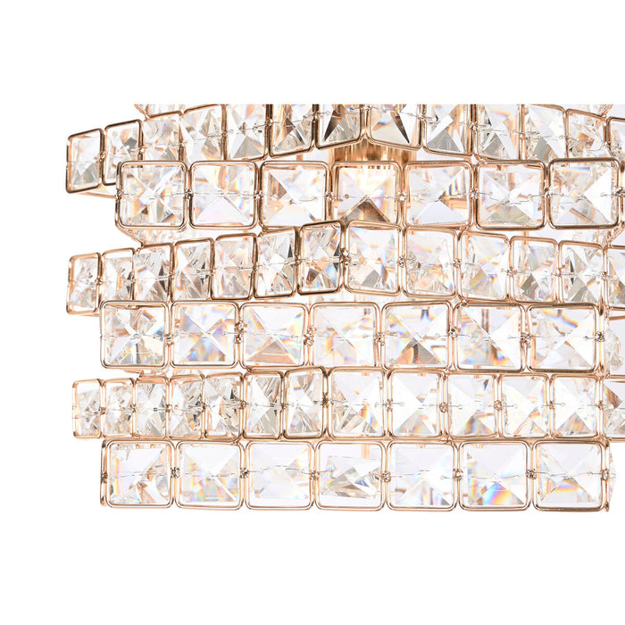 Lustră Home ESPRIT Transparent Auriu* Metal Geam 30 x 30 x 26 cm