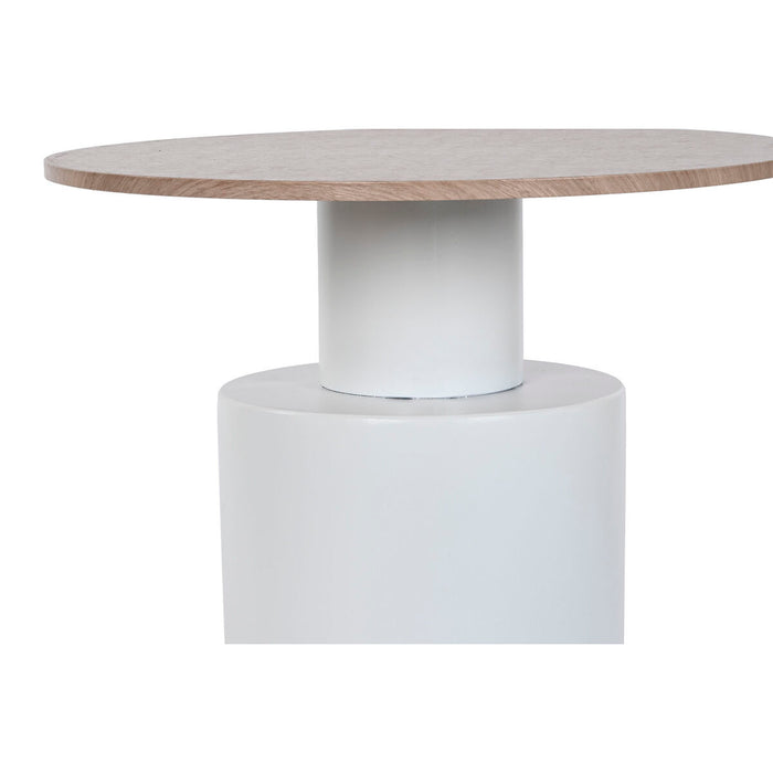 Masa laterală Home ESPRIT Alb Natural Metal Lemn MDF 55 x 55 x 52,5 cm