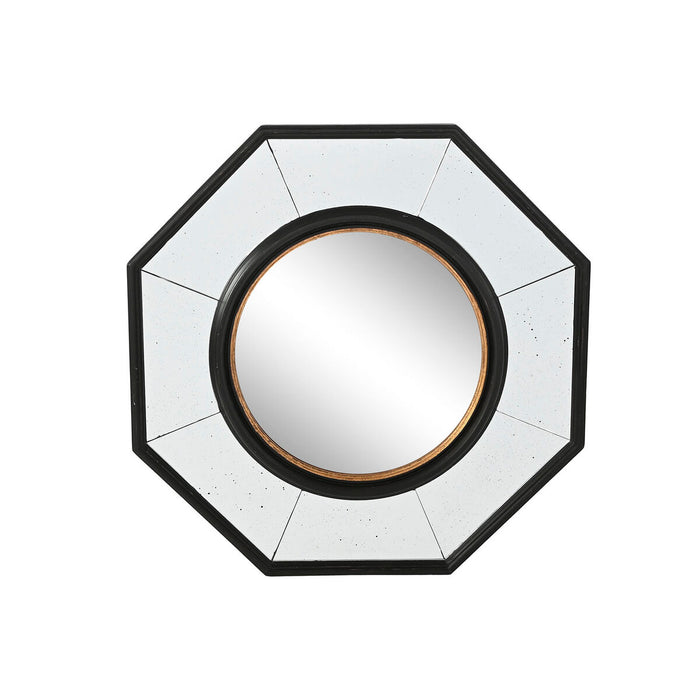 Oglindă de perete Home ESPRIT Negru Auriu* Lemn Finisaj învechit 65 x 5 x 65 cm