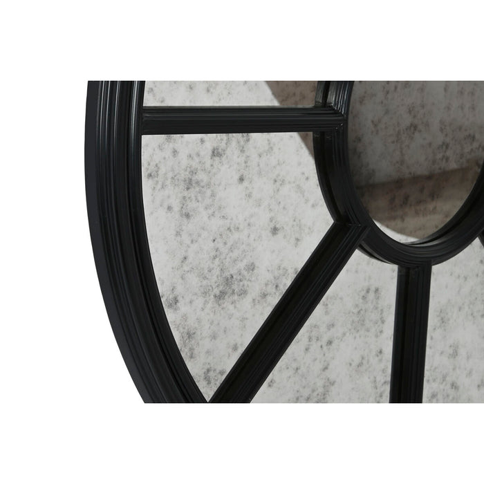 Oglindă de perete Home ESPRIT Negru Lemn Oglindă Finisaj învechit 100 x 5 x 100 cm