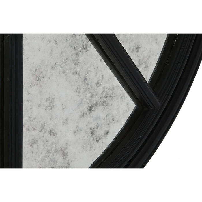 Oglindă de perete Home ESPRIT Negru Lemn Oglindă Finisaj învechit 100 x 5 x 100 cm