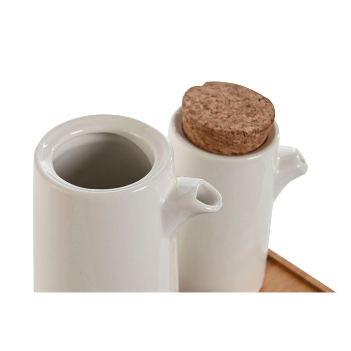 Set de ulei și oțet Home ESPRIT Alb Bambus Gresie 20,6 x 12 x 18 cm