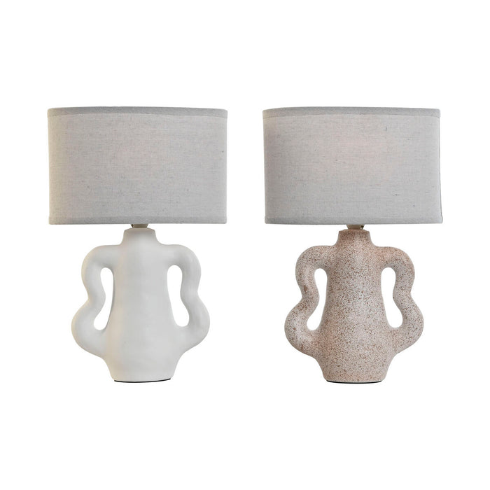 Lampă de masă Home ESPRIT Alb Bej Gresie 40 W 220 V 22 x 22 x 34 cm (2 Unități)