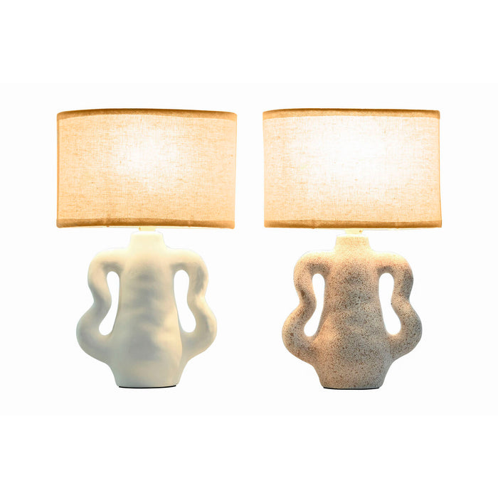 Lampă de masă Home ESPRIT Alb Bej Gresie 40 W 220 V 22 x 22 x 34 cm (2 Unități)