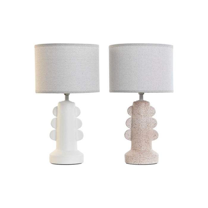 Lampă de masă Home ESPRIT Alb Bej Gresie 40 W 220 V 23 x 23 x 41 cm (2 Unități)