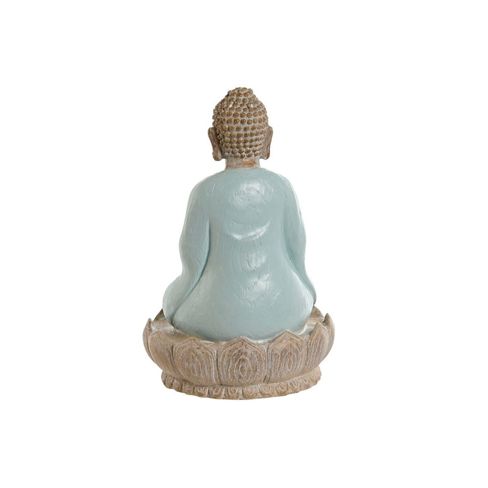 Figură Decorativă Home ESPRIT Alb Verde Turquoise Buda Oriental 12 x 12 x 18,5 cm (3 Unități)