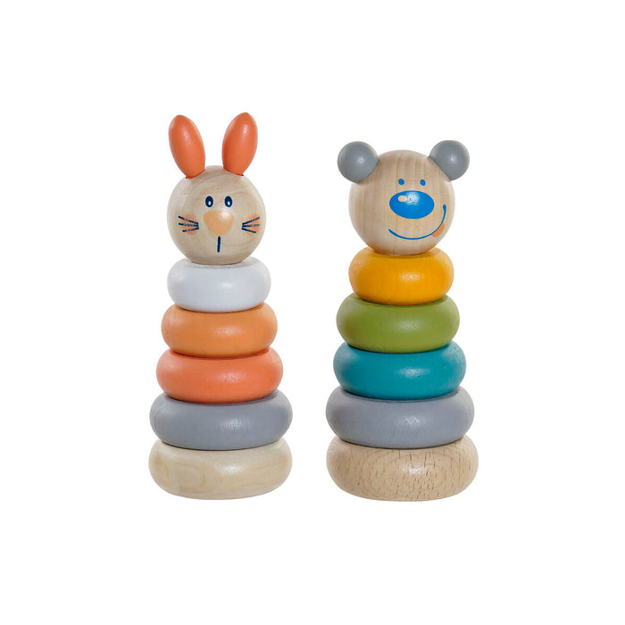 Joc Educativ Home ESPRIT 5,5 x 5,5 x 14 cm animale (2 Unități)