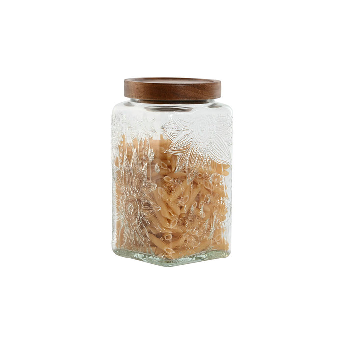 Set de 3 tuburi Home ESPRIT Natural Geam Salcâm 500 ml 750 ml 1 L 9,5 x 9,5 x 17,5 cm