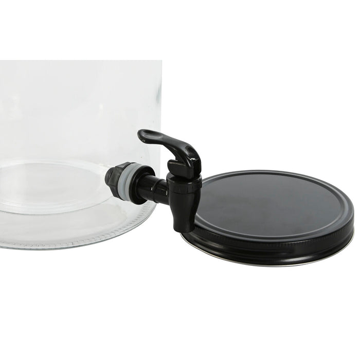Dozator de băuturi Home ESPRIT Negru Metal Geam 5,5 L 21 x 21 x 37 cm