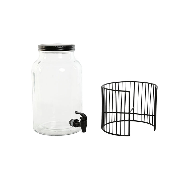Dozator de băuturi Home ESPRIT Negru Metal Geam 5,5 L 21 x 21 x 37 cm