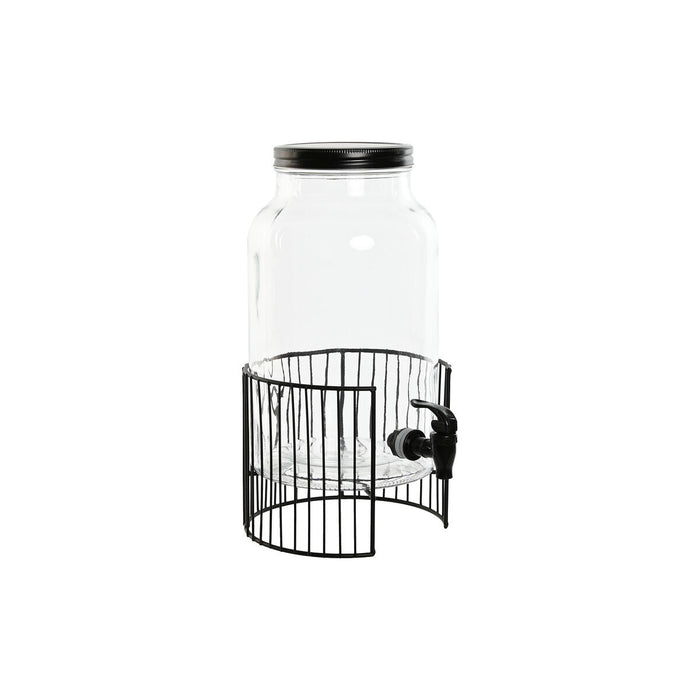 Dozator de băuturi Home ESPRIT Negru Metal Geam 5,5 L 21 x 21 x 37 cm