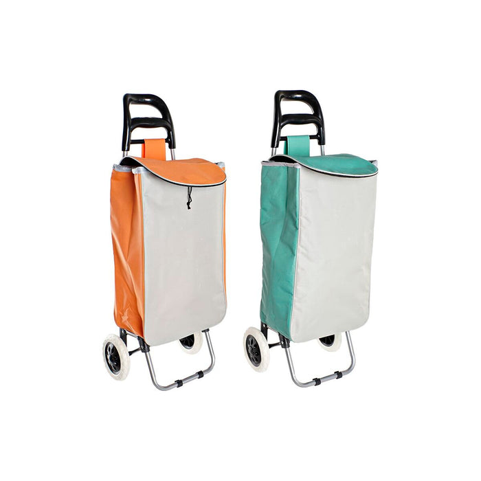 Cărucior de cumpărături Home ESPRIT Verde Gri Piersică 37 L 34 x 20 x 96 cm (2 Unități)
