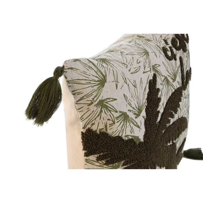 Pernă Home ESPRIT Verde Bej Palmieri Boho 45 x 5 x 45 cm