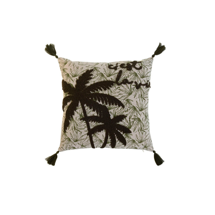 Pernă Home ESPRIT Verde Bej Palmieri Boho 45 x 5 x 45 cm