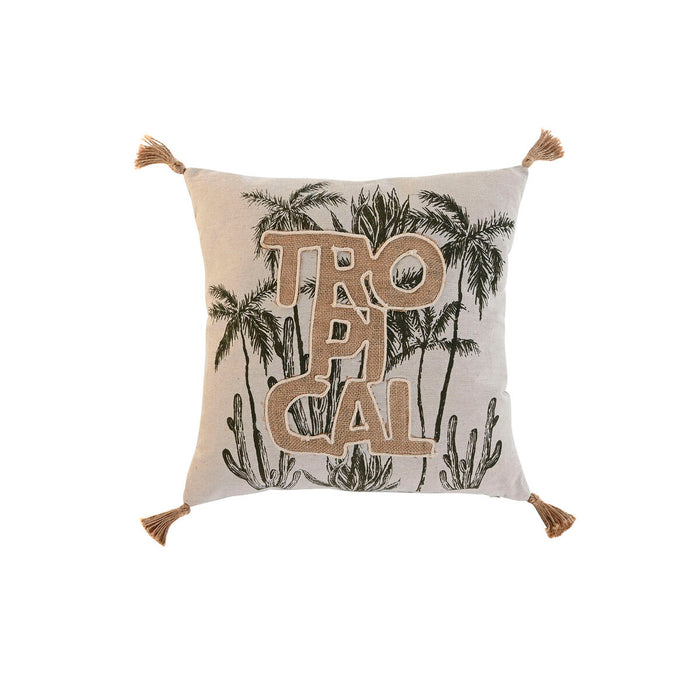 Pernă Home ESPRIT Bej Natural Tropical Boho 45 x 5 x 45 cm
