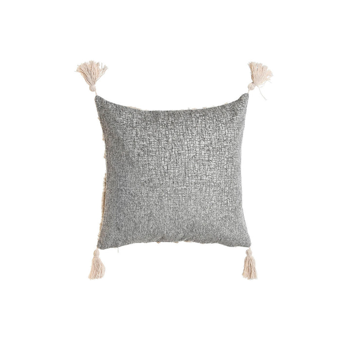 Pernă Home ESPRIT Alb Gri Ciucuri Boho 45 x 15 x 45 cm