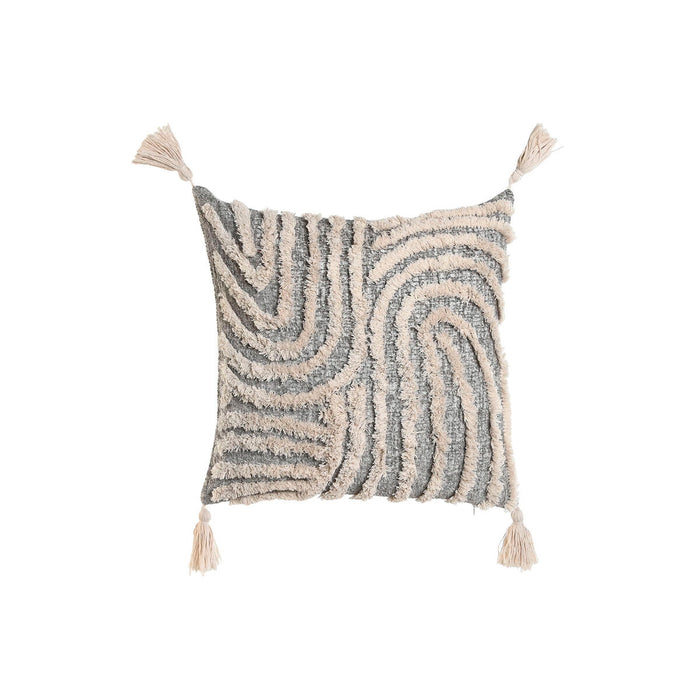 Pernă Home ESPRIT Alb Gri Ciucuri Boho 45 x 15 x 45 cm