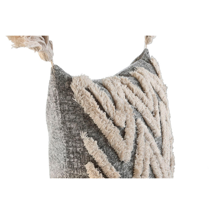 Pernă Home ESPRIT Alb Gri Ciucuri Boho 45 x 15 x 45 cm