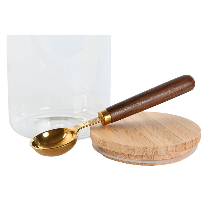 Set de 2 tuburi Home ESPRIT Auriu* Natural Bambus Sticlă borosilicată 24 x 12 x 18,5 cm