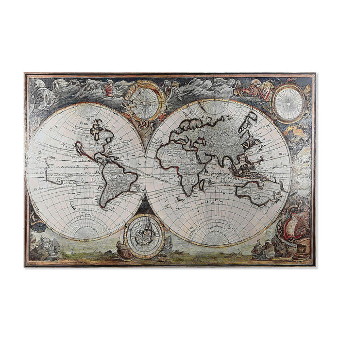 Tablou Home ESPRIT Harta Lumii Vintage 180 x 0,4 x 120 cm