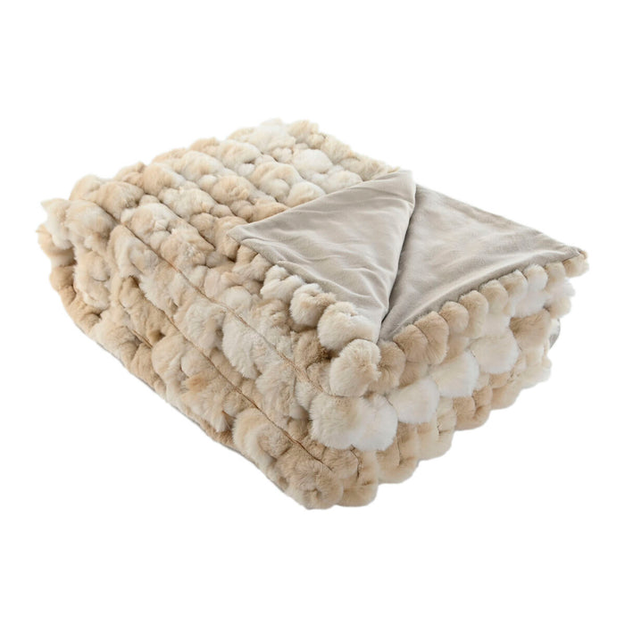 Pătură Home ESPRIT Bej Maro Deschis 130 x 170 x 0,5 cm