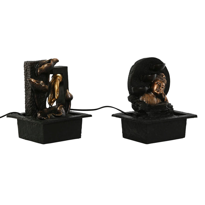 Kašna Home ESPRIT Rășină Buda Oriental 21 x 19 x 27 cm (2 Unități)