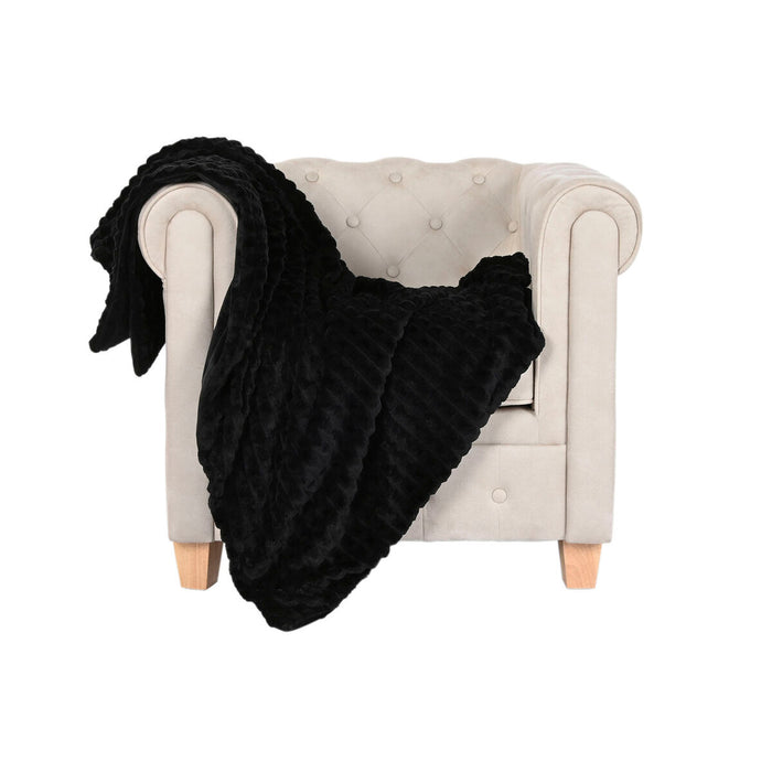 Pătură Home ESPRIT Negru 130 x 170 cm