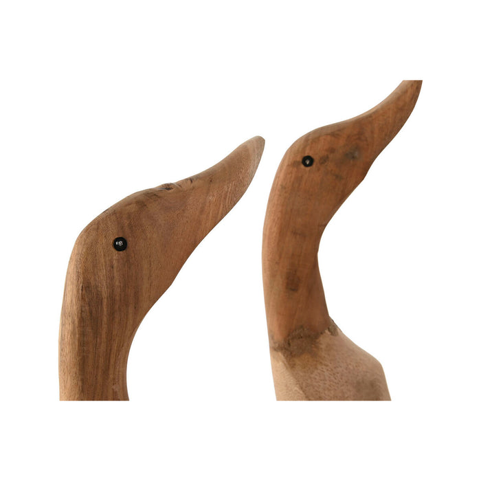 Figură Decorativă Home ESPRIT Alb Roșu Natural Rață 14 x 28 x 43 cm (2 Unități)