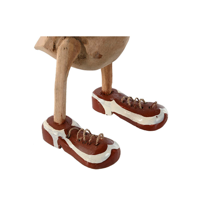 Figură Decorativă Home ESPRIT Alb Roșu Natural Rață 14 x 28 x 43 cm (2 Unități)