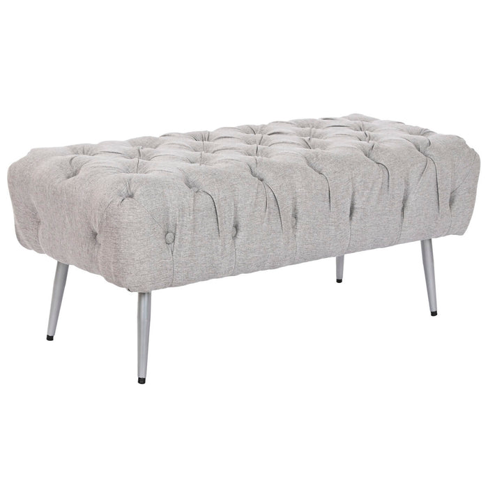 Banchetă Home ESPRIT Gri Argintiu Poliester Metal 103 x 46 x 42 cm