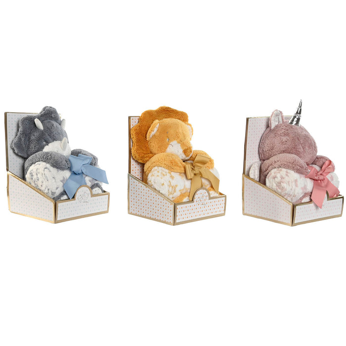 Set Cadou pentru bebeluși Home ESPRIT Galben Albastru Roz Poliester (3 Unități)
