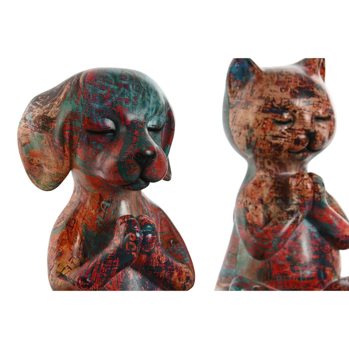 Figură Decorativă Home ESPRIT Multicolor animale 17 x 14 x 22,5 cm (2 Unități)