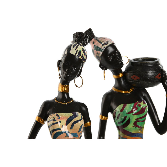 Figură Decorativă Home ESPRIT Multicolor Africană 10 x 7,5 x 38,5 cm (2 Unități)
