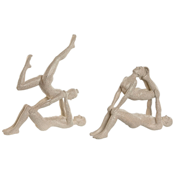 Figură Decorativă Home ESPRIT Alb Yoga 29 x 8 x 30 cm (2 Unități)