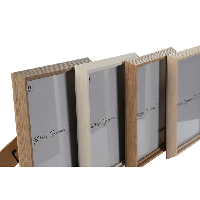 Ramă Foto Home ESPRIT Maro Bej Crem Natural Geam Lemn MDF Scandinav 23,5 x 2,8 x 28,5 cm (4 Unități)