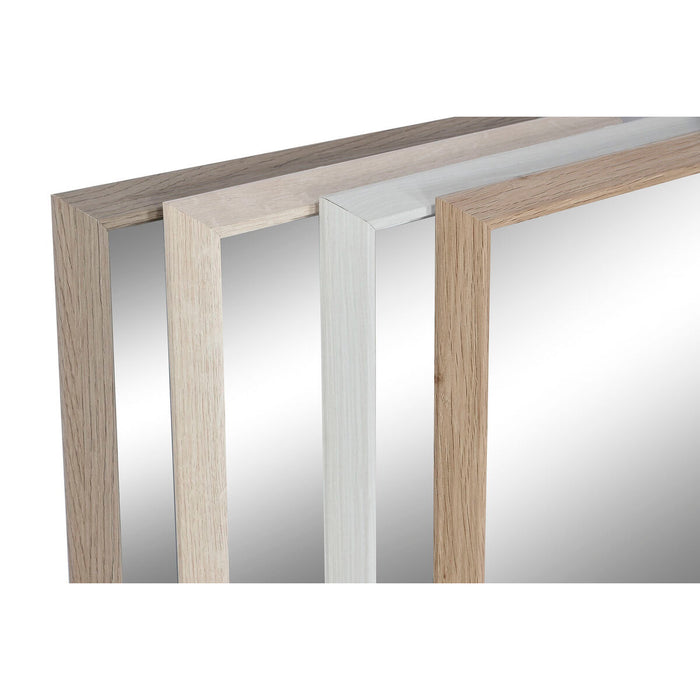 Oglindă de perete Home ESPRIT Alb Maro Bej Gri Geam polistiren 33 x 3 x 95,5 cm (4 Unități)
