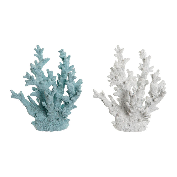 Figură Decorativă Home ESPRIT Albastru Alb Coral Mediterană 21,5 x 18 x 21,5 cm