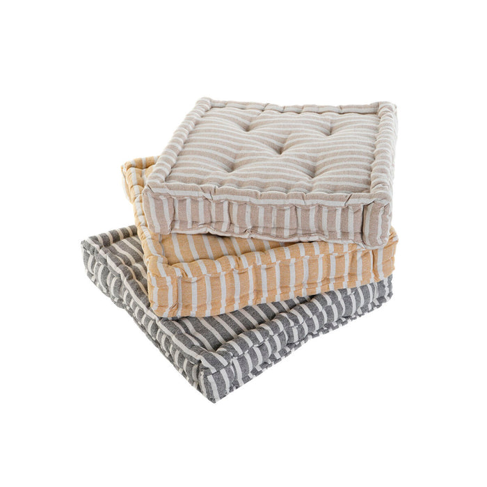 Pernă Home ESPRIT Galben Bej Mediterană 56 x 56 x 13 cm (3 Unități)