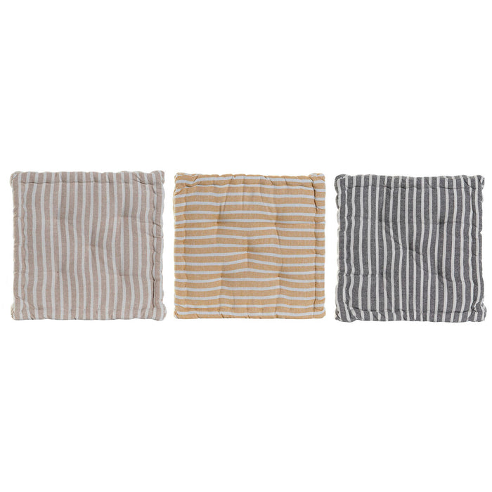 Pernă Home ESPRIT Galben Bej Mediterană 56 x 56 x 13 cm (3 Unități)