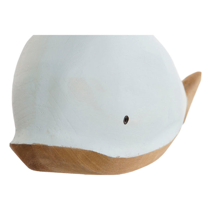 Figură Decorativă Home ESPRIT Alb Albastru celest Balenă 32 x 9 x 13 cm (2 Unități)