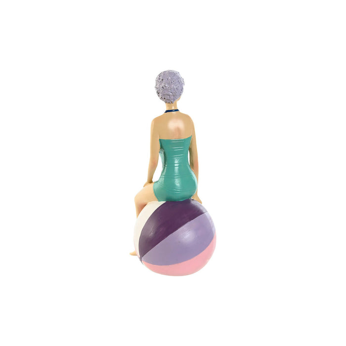 Figură Decorativă Home ESPRIT Turquoise Liliachiu Mediterană 12,5 x 9 x 26,5 cm (2 Unități)