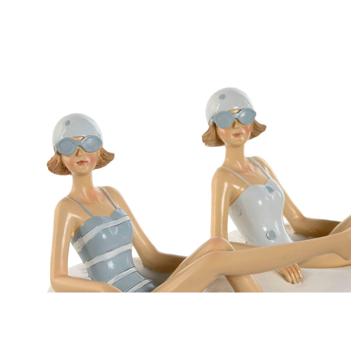 Figură Decorativă Home ESPRIT Alb Albastru celest Mediterană 17,5 x 10 x 10,5 cm (2 Unități)