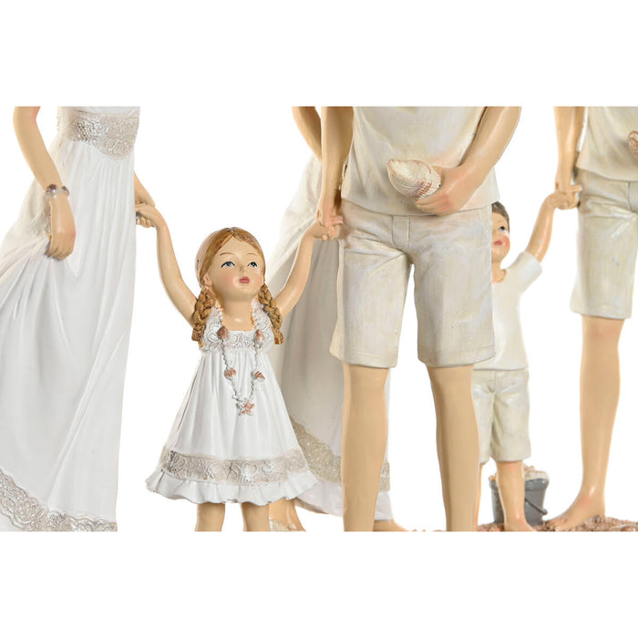 Figură Decorativă Home ESPRIT Alb Bej Mediterană 20,5 x 6,5 x 24,5 cm (2 Unități)