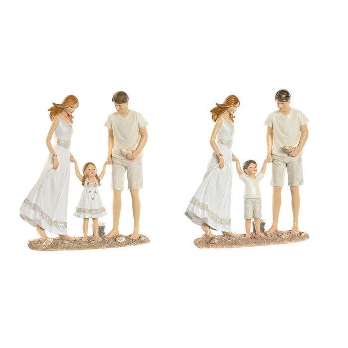 Figură Decorativă Home ESPRIT Alb Bej Mediterană 20,5 x 6,5 x 24,5 cm (2 Unități)