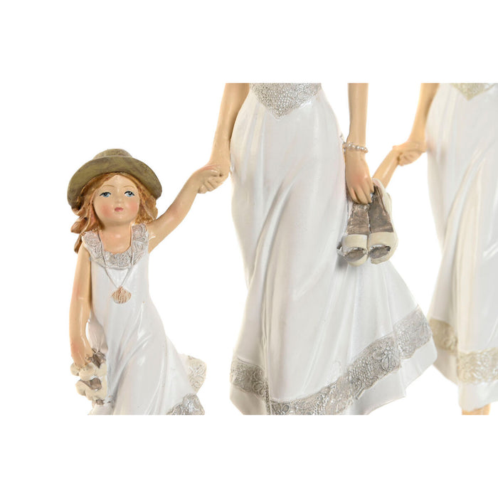 Figură Decorativă Home ESPRIT Alb Bej 14,5 x 8 x 24,5 cm (2 Unități)