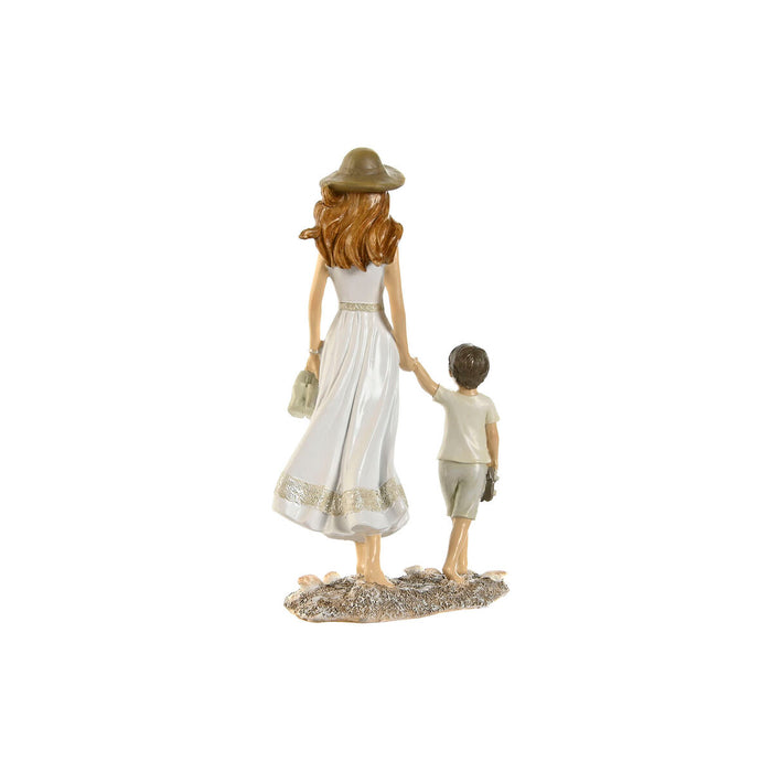 Figură Decorativă Home ESPRIT Alb Bej 14,5 x 8 x 24,5 cm (2 Unități)
