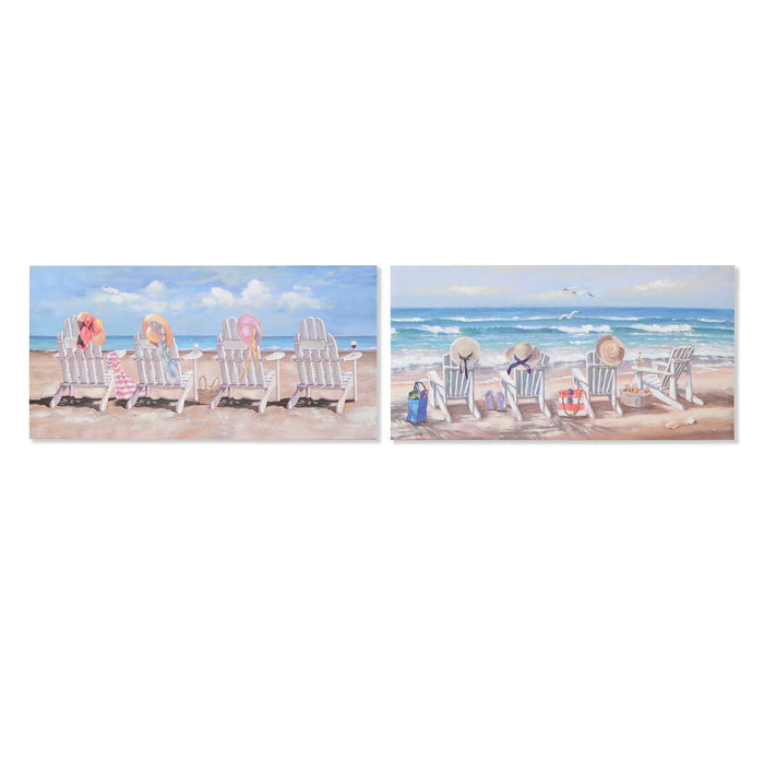 Tablou Home ESPRIT Hamac Mediterană 120 x 3 x 60 cm (2 Unități)