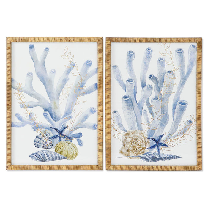 Tablou Home ESPRIT Mediterană 50 x 2,5 x 70 cm (2 Unități)