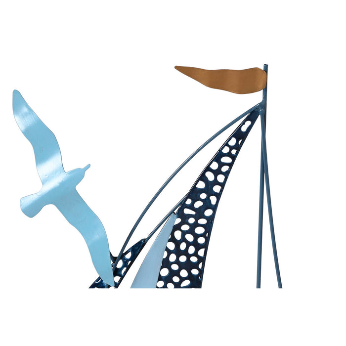 Consolă Home ESPRIT Albastru Metal Oglindă 108 x 36 x 80 cm